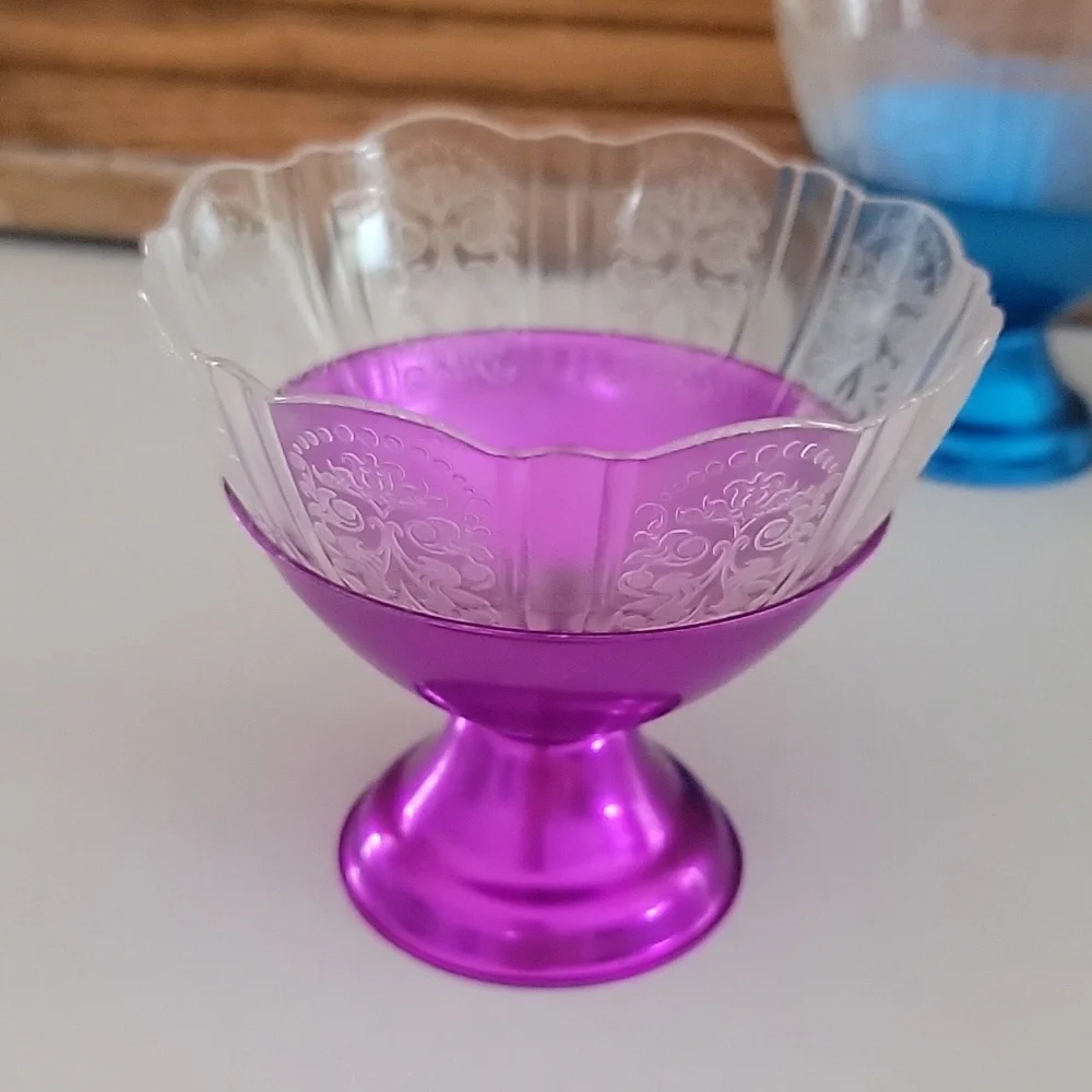 Vintage Heller Hostess-Ware Colorama Anodized Aluminum Sherbet depression